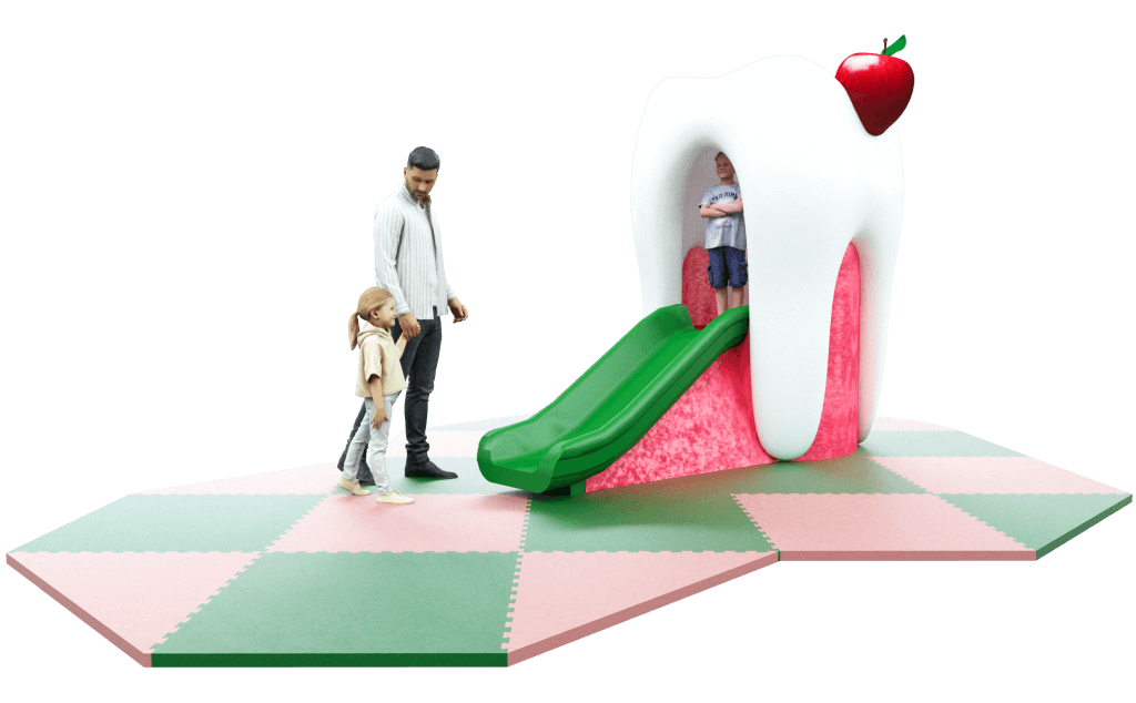 Tooth slide dentist themed play photo corner